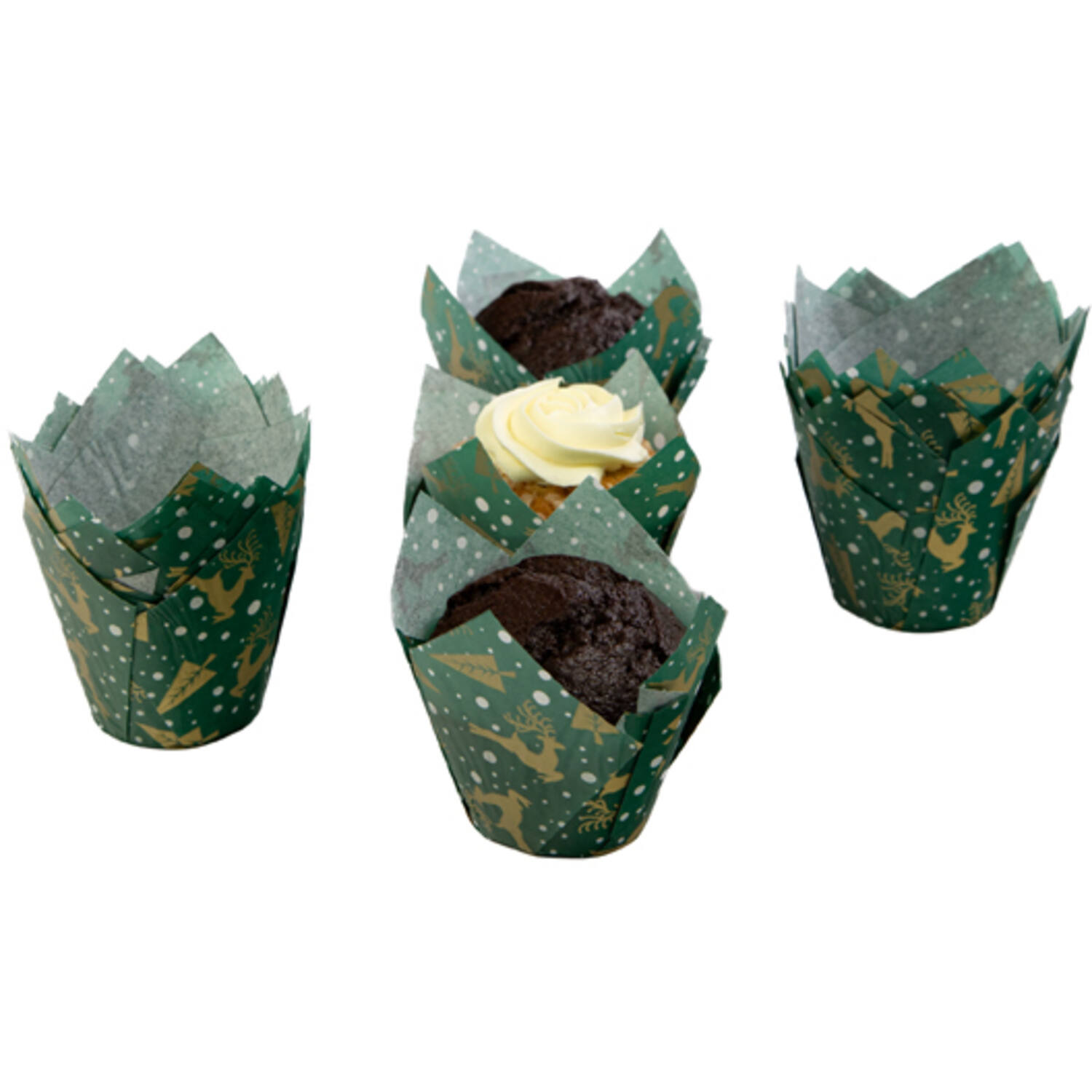 Muffin tulp rendier groen 36 st