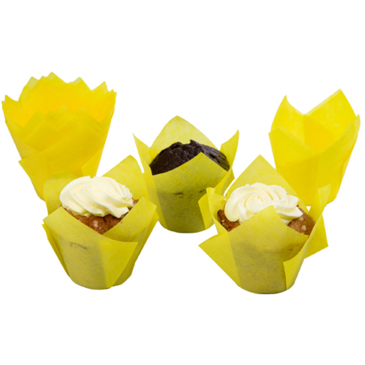 Muffin tulp cups geel 36 st