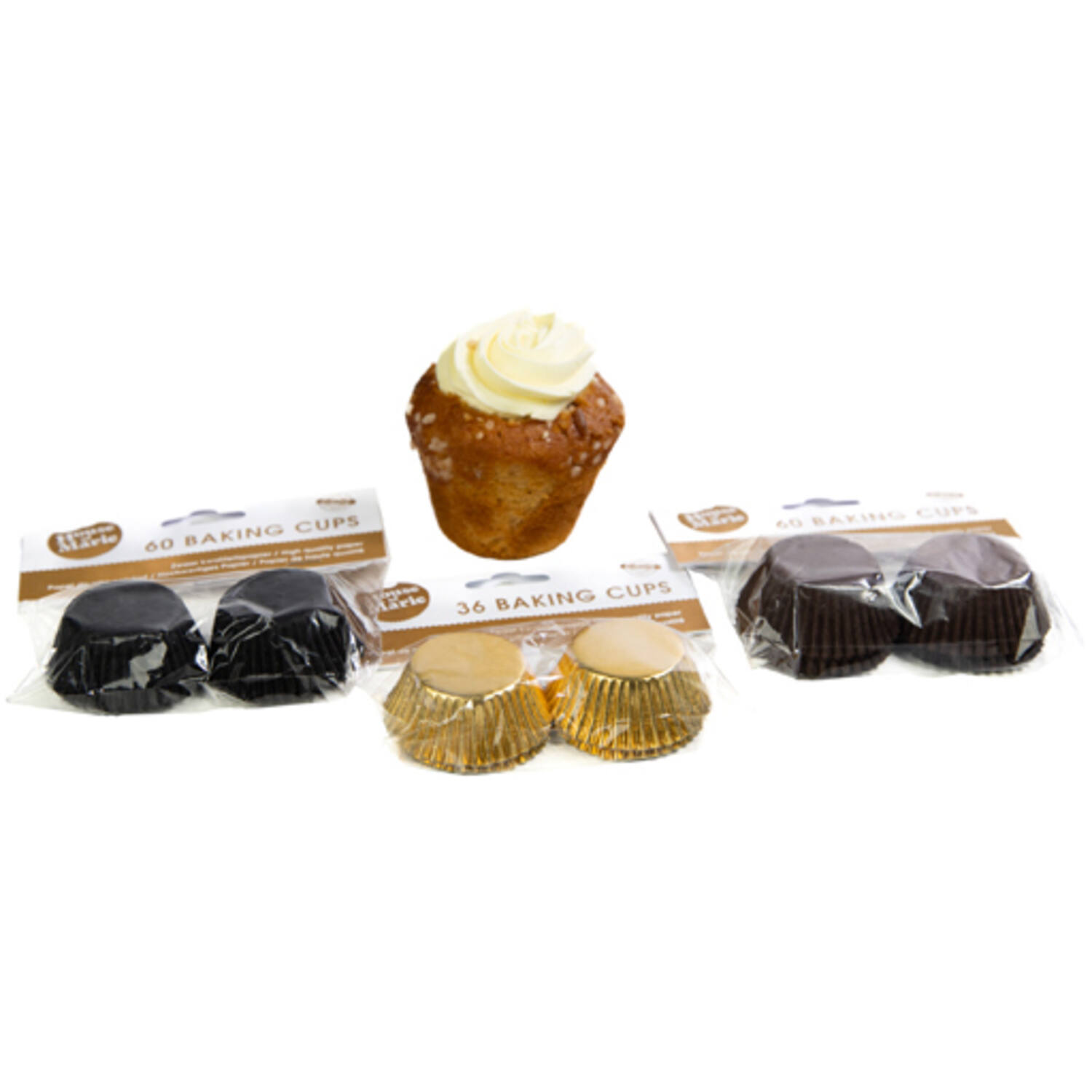 Mini cupcakecups bruin 35x23 mm 60 st