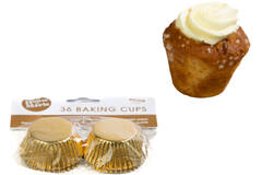 Mini cupcakecups goud 35x23 mm 36 st
